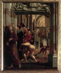 St Wolfgang Altarpiece- Purification of the Temple 1479-81 by Michael Pacher