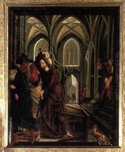St Wolfgang Altarpiece- Purification of the Temple (2) 1479-81 by Michael Pacher