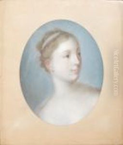 Portrait De Femme by Francois Lemoine (see Lemoyne)