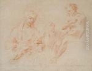 Sheet Of Studies With A Man In 
Profile Leaning On A Cane, Areclining Female Nude And A Design For A Key
 Hole