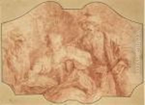 Un Vieillard Parlant A Une Jeune Fille A Une Fontaine, D'apres Le Moyne by Francois Lemoine (see Lemoyne)