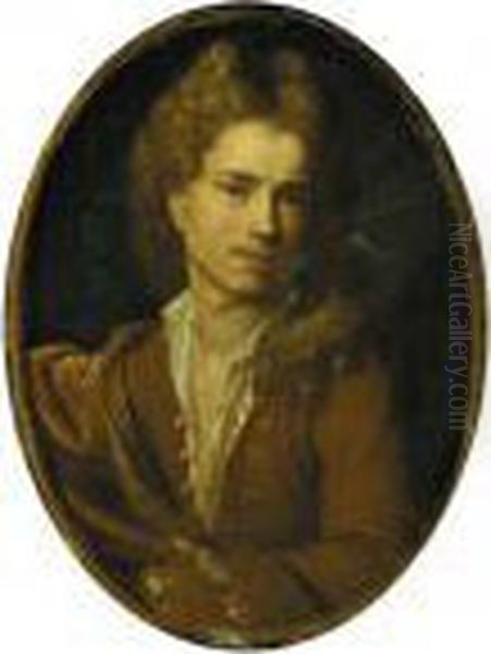 Portrait Of The Artist, 
Half-length, Wearing A Gold Embroidered Tan Frock-coat And White Shirt - view 1