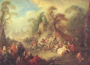 A Country Festival with Soldiers Rejoicing 1728 by Jean-Baptiste Joseph Pater