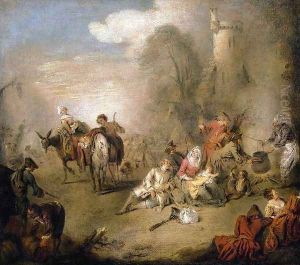 Soldiers and Camp Followers Resting from a March c. 1730 by Jean-Baptiste Joseph Pater