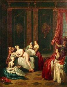 Bathroom Interior by Jean-Baptiste Joseph Pater