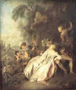 A Gallant Conversation, c.1728-30 by Jean-Baptiste Joseph Pater