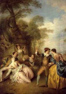 The Dance, 1730s by Jean-Baptiste Joseph Pater
