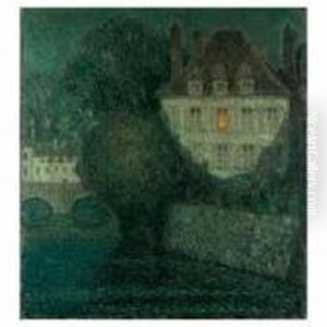 La Maison Du Docteur Au Clair De Lune by Henri Eugene Augustin Le Sidaner