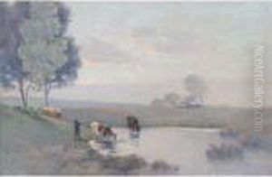 Troupeau S'abreuvant, Etaples Troupeau S'abreuvant, Etaples