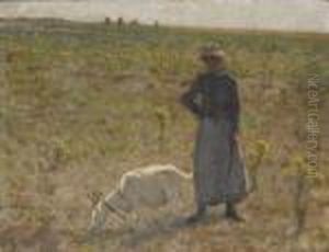 Paysane Promenant Sa Chevre Paysane Promenant Sa Chevre