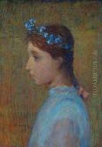 Portrait De Marguerite, Soeur De L'artiste by Henri Eugene Augustin Le Sidaner
