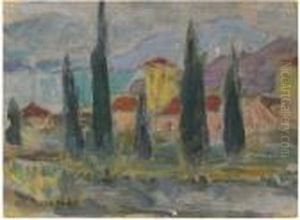 Les Cypres, Stresa by Henri Eugene Augustin Le Sidaner