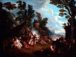 The Party in the Army Camp by Jean-Baptiste Joseph Pater