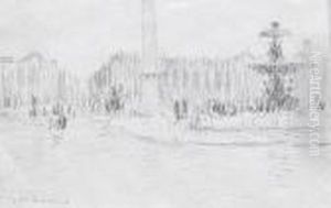 Place De La Concorde by Henri Eugene Augustin Le Sidaner