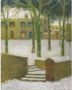 La Place, Nemours by Henri Eugene Augustin Le Sidaner