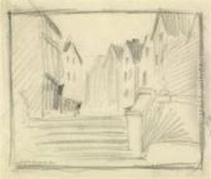 Rue De Village by Henri Eugene Augustin Le Sidaner