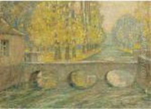 Le Pont. Automne, Gisors by Henri Eugene Augustin Le Sidaner