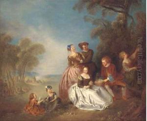 A fete champetre 2 by Jean-Baptiste Joseph Pater