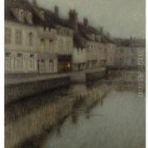 Crepuscule. Maisons Quai Du Rosaire Crepuscule. Maisons Quai Du Rosaire