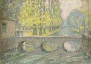 Le Pont, Gisors, Automne by Henri Eugene Augustin Le Sidaner