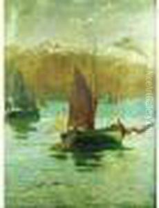La Peche Au Filet A Dunkerque, Vers 1884 by Henri Eugene Augustin Le Sidaner