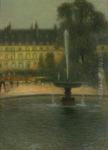 Le Bassin Des Tuileries, Paris by Henri Eugene Augustin Le Sidaner