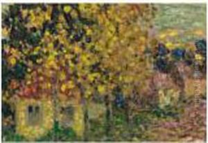 L'entree Du Village, Gerberoy by Henri Eugene Augustin Le Sidaner