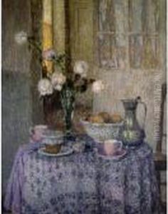 La Table Dans L'interieur by Henri Eugene Augustin Le Sidaner