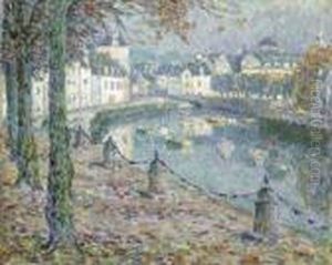 La Petite Ville Au Matin, Quimperle by Henri Eugene Augustin Le Sidaner