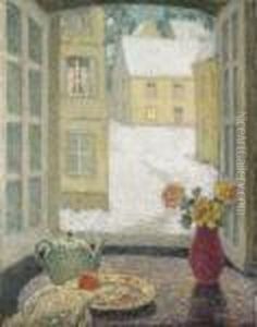 La Table Devant La Fenetre, Versailles by Henri Eugene Augustin Le Sidaner
