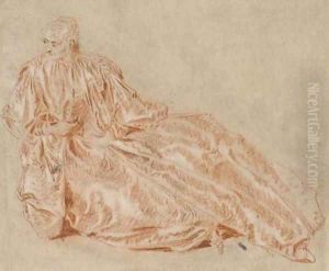 Study of a seated woman by Jean-Baptiste Joseph Pater