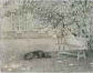 Le Banc, Gerberoy by Henri Eugene Augustin Le Sidaner
