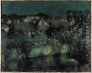 Les Toits Au Clair De Lune, Mouy (oise) by Henri Eugene Augustin Le Sidaner
