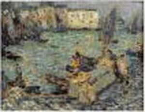 Le Port De Peche, Circa 1923 by Henri Eugene Augustin Le Sidaner