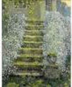 L'escalier. by Henri Eugene Augustin Le Sidaner