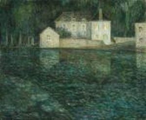 Clair De Lune Sur La Rivire by Henri Eugene Augustin Le Sidaner