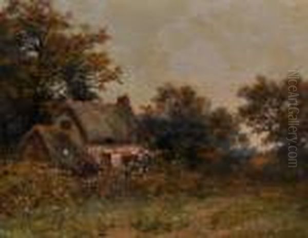 Thatched Cottage At Sunset - view 1