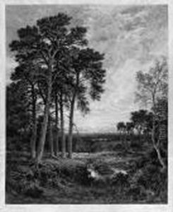 Weite Landschaft Mit Baumen by Benjamin Williams Leader