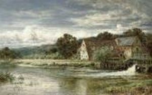 Streatley Mill On The Thames by Benjamin Williams Leader