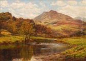 Fishing Ariver With A Mountainous Landscape Beyond
