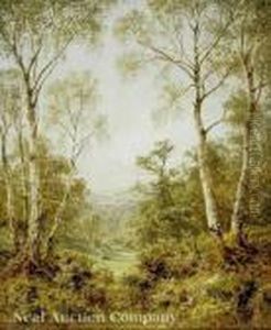 A Woodland Vale, Perhaps In The West Country Or In Wales by Benjamin Williams Leader