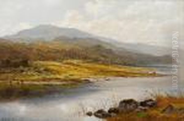 Cattle By A Shore, Possibly Capel Curig - view 1