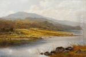 Cattle By A Shore, Possibly Capel Curig