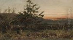 A Country Walk by Benjamin Williams Leader