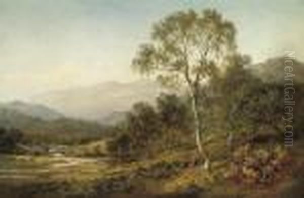 Birch Trees On The Hillside Below Capel Curig - view 1
