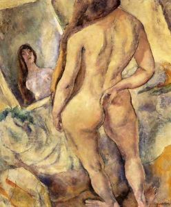 Nude in Front of a Mirror by Jules Pascin
