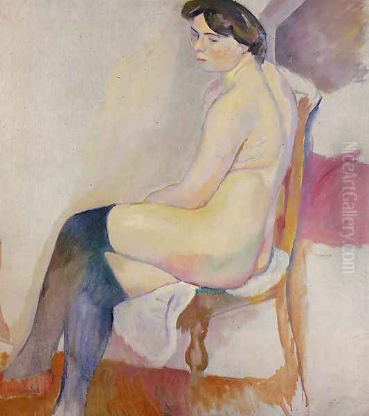 Seated Nude with Black Stockings - view 1