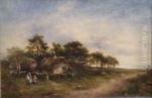 'on The Road To Hazelden, Kent' Signed 12 X 18in by Benjamin Williams Leader