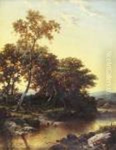On The Llugwy, North Wales by Benjamin Williams Leader
