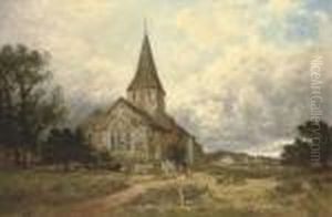 The Village Church by Benjamin Williams Leader